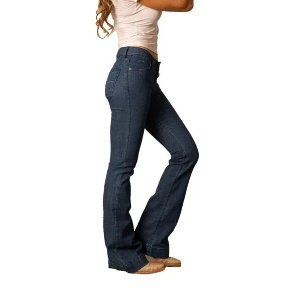 Kimes Ranch Jeans Womens Lola NWT SZ 8X30 Blue Flare Trouser Cuff 2331 - Picture 5 of 7